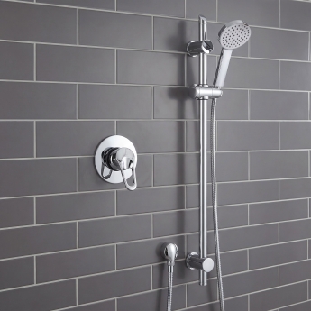 Delphi Solo Chrome Manual Concealed Shower Set with Eco Slide Rail Kit | Product Image