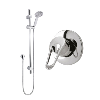 Delphi Solo Chrome Manual Concealed Shower Set with Eco Slide Rail Kit | Product Image