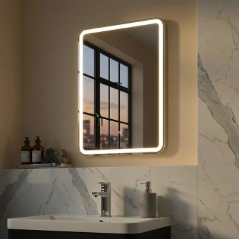 Delphi Sparta Chrome Framed LED Touch Sensor Bathroom Mirror 700mm x 500mm | Product Image