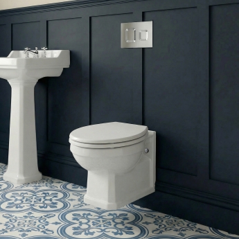 Delphi Stratford Traditional Wall Hung Toilet (inc White MDF Seat) | Product Image