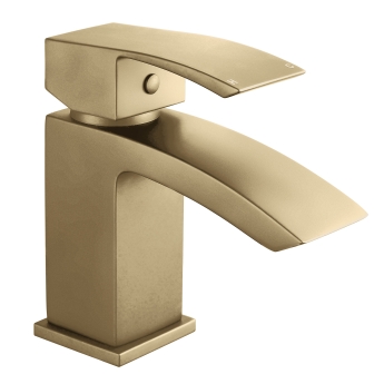 Delphi Swallow Brushed Brass Mono Basin Mixer Tap | Product Image