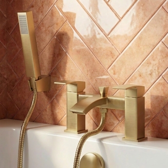 Delphi Swallow Brushed Brass Bath Shower Mixer Tap with Kit | Product Image