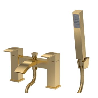Delphi Swallow Brushed Brass Bath Shower Mixer Tap with Kit | Product Image