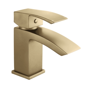 Delphi Swallow Brushed Brass Cloakroom Mini Mono Basin Mixer Tap | Product Image