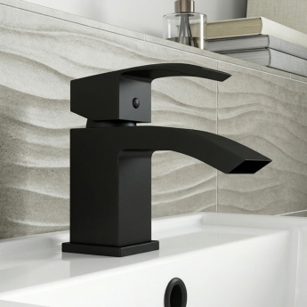 Delphi Swallow Matt Black Cloakroom Mini Mono Basin Mixer Tap | Product Image