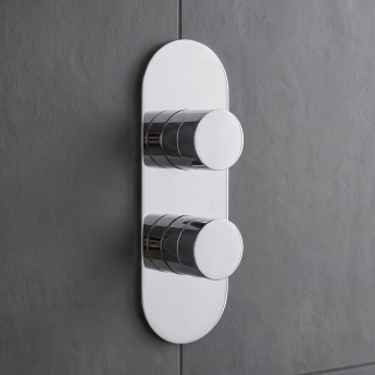 Delphi Theory Chrome Dual Concealed Shower Set with Handset and Bracket | Product Image