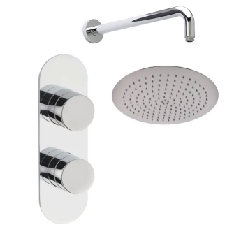 Delphi Theory Chrome Dual Concealed Shower Set with Large Drencher Head | Product Image