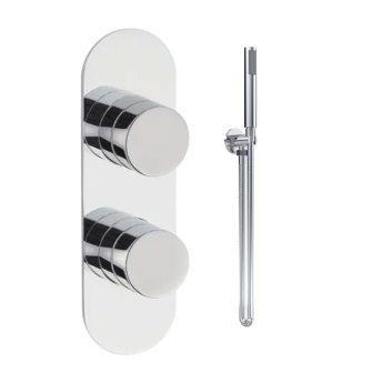 Delphi Theory Chrome Dual Concealed Shower Set with Handset and Bracket | Product Image