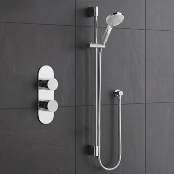 Delphi Theory Chrome Dual Concealed Shower Set with Slide Rail Kit | Product Image