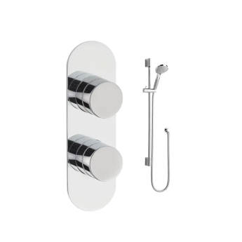 Delphi Theory Chrome Dual Concealed Shower Set with Slide Rail Kit | Product Image