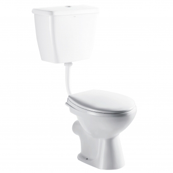 Delphi Trade Low Level Toilet with Side Inlet Push Button Cistern (inc Soft Close Seat)