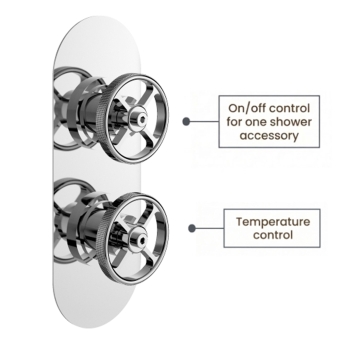 Delphi Turbine Chrome Dual Concealed Shower Set with Slide Rail Kit | Product Image
