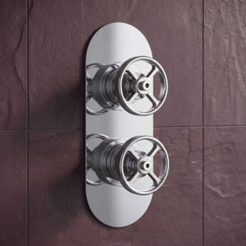 Delphi Turbine Chrome Dual Concealed Shower Set with Slide Rail Kit | Product Image