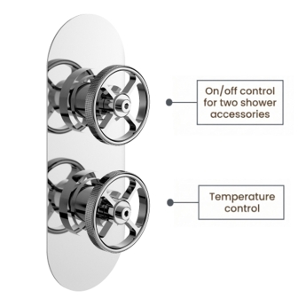 Delphi Turbine Chrome Dual Concealed Shower Set with Fixed Head and Handset | Product Image
