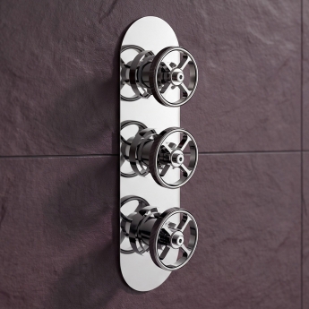 Delphi Turbine Chrome Triple Concealed Shower Set with Fixed Head and Handset | Product Image