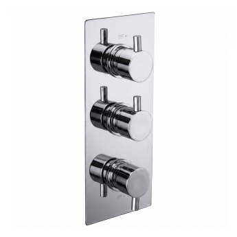 Delphi Twerton Thermostatic Triple Concealed Mixer Shower with Shower Kit + Fixed Shower Head - Chrome | Product Image