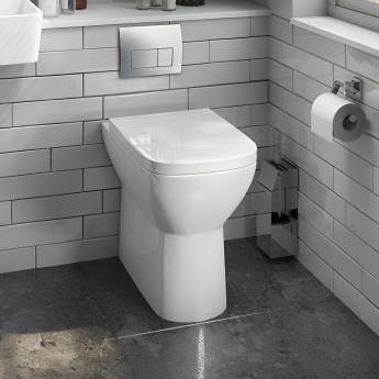 Delphi Versa Comfort Height Back to Wall Rimless Toilet - Soft Close Seat