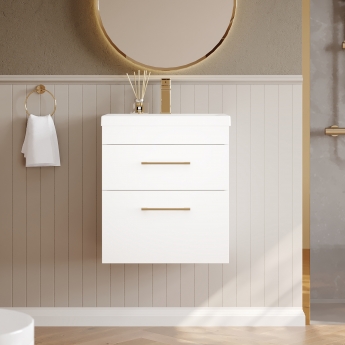 Delphi Versa 500mm 2-Drawer Wall Hung Vanity Unit | Product Image