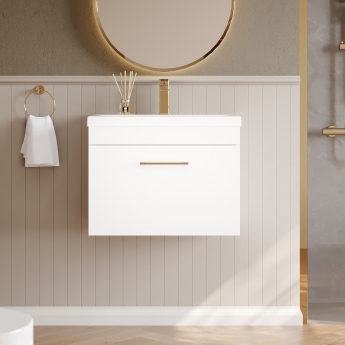 Delphi Versa 600mm 1-Drawer Wall Hung Vanity Unit | Product Image