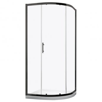 Delphi Vodas 6 Black Framed Single Door Quadrant Shower Enclosure 900mm x 900mm - 6mm Glass