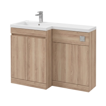 Delphi City 1000mm 2-Door L-Shaped Toilet and Basin Bathroom Furniture Combination Unit | Product Image