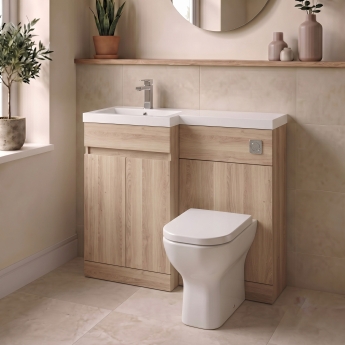 Delphi City 1000mm 2-Door L-Shaped Toilet and Basin Bathroom Furniture Combination Unit | Product Image