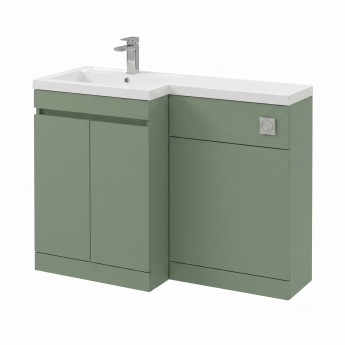 Delphi City 1000mm 2-Door L-Shaped Toilet and Basin Bathroom Furniture Combination Unit | Product Image
