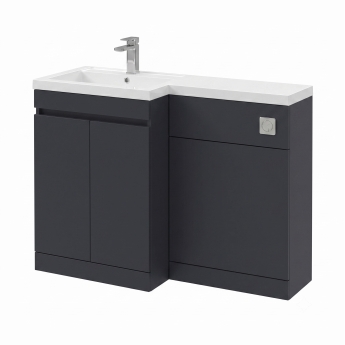 Delphi City 1000mm 2-Door L-Shaped Toilet and Basin Bathroom Furniture Combination Unit | Product Image