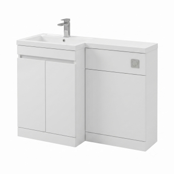 Delphi City 1000mm 2-Door L-Shaped Toilet and Basin Bathroom Furniture Combination Unit | Product Image