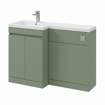 Delphi City 1100mm 2-Door L-Shaped Toilet and Basin Bathroom Furniture Combination Unit | Product Image