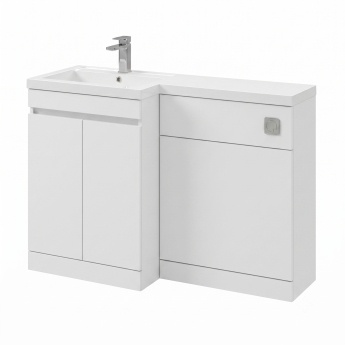 Delphi City 1100mm 2-Door L-Shaped Toilet and Basin Bathroom Furniture Combination Unit | Product Image