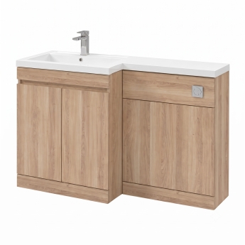 Delphi City 1200mm 2-Door L-Shaped Toilet and Basin Bathroom Furniture Combination Unit | Product Image