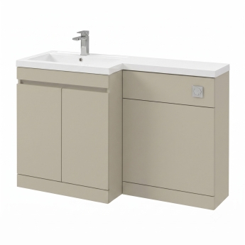 Delphi City 1200mm 2-Door L-Shaped Toilet and Basin Bathroom Furniture Combination Unit | Product Image