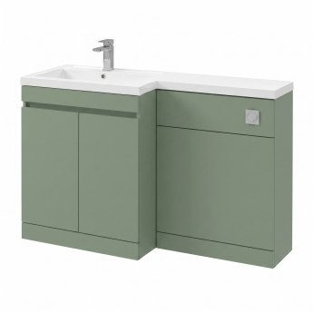 Delphi City 1200mm 2-Door L-Shaped Toilet and Basin Bathroom Furniture Combination Unit | Product Image