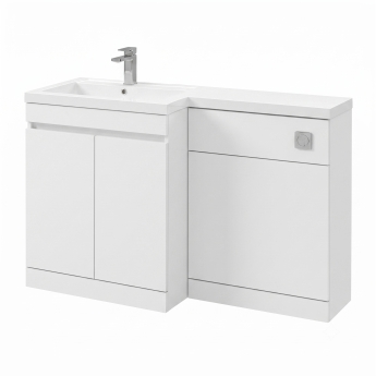 Delphi City 1200mm 2-Door L-Shaped Toilet and Basin Bathroom Furniture Combination Unit | Product Image
