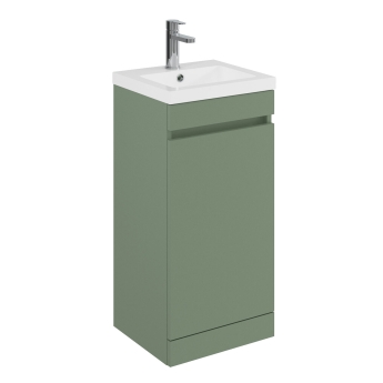 Delphi City 400mm 1-Door Floor Standing Vanity Unit (inc Basin) | Product Image