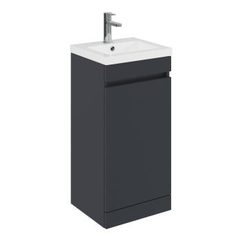 Delphi City 400mm 1-Door Floor Standing Vanity Unit (inc Basin) | Product Image