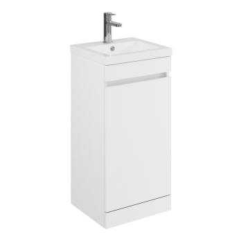 Delphi City 400mm 1-Door Floor Standing Vanity Unit (inc Basin) | Product Image