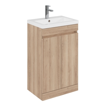 Delphi City 500mm 2-Door Floor Standing Vanity Unit (inc Basin) | Product Image