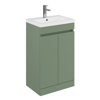 Delphi City 500mm 2-Door Floor Standing Vanity Unit (inc Basin) | Product Image