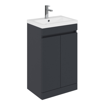 Delphi City 500mm 2-Door Floor Standing Vanity Unit (inc Basin) | Product Image