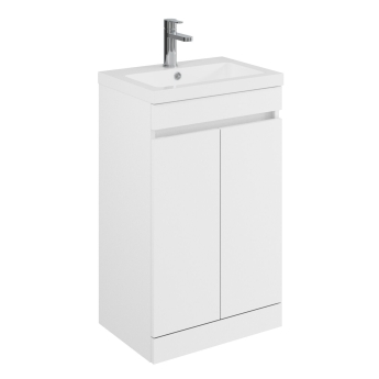 Delphi City 500mm 2-Door Floor Standing Vanity Unit (inc Basin) | Product Image