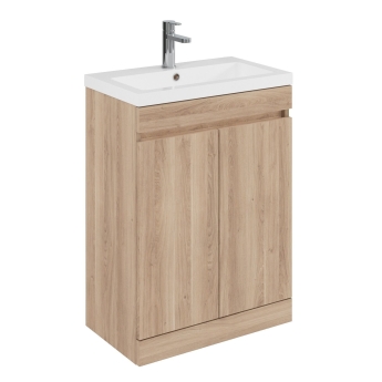Delphi City 600mm 2-Door Floor Standing Vanity Unit (inc Basin) | Product Image