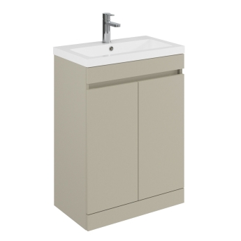 Delphi City 600mm 2-Door Floor Standing Vanity Unit (inc Basin) | Product Image