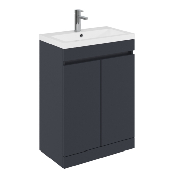 Delphi City 600mm 2-Door Floor Standing Vanity Unit (inc Basin) | Product Image
