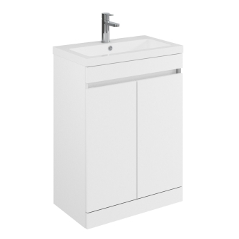 Delphi City 600mm 2-Door Floor Standing Vanity Unit (inc Basin) | Product Image