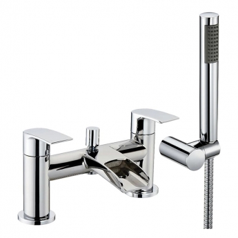 Delphi Whitby Bath Shower Mixer Tap with Shower Kit Pillar Mounted - Chrome