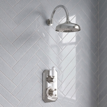 Delphi Windsor Chrome Dual Concealed Shower Set with Large Drencher Head | Product Image