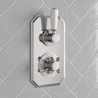 Delphi Windsor Chrome Dual Concealed Shower Set with Large Drencher Head and Handset | Product Image