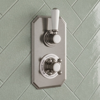 Delphi Windsor Brushed Pewter Dual Concealed Shower Set with Slide Rail Kit | Product Image